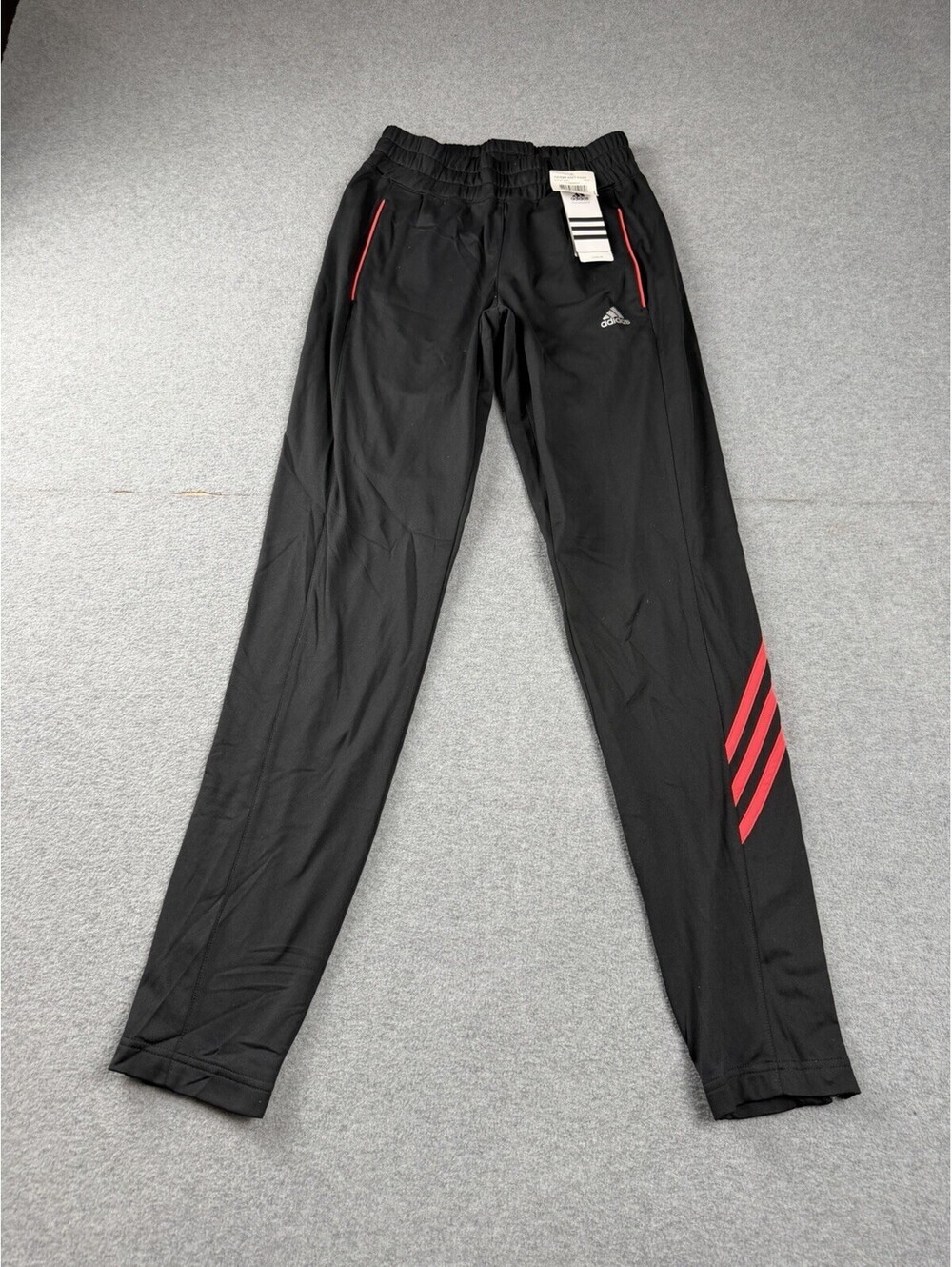 NWT‎ Women’s Adidas Knit Athletic Pants Black Red Accents Size XS
